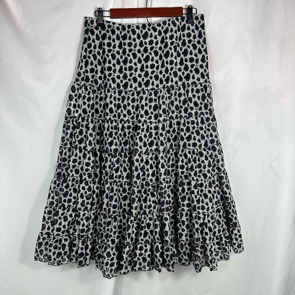 Alberto Makali animal print tiered maxi skirt size L